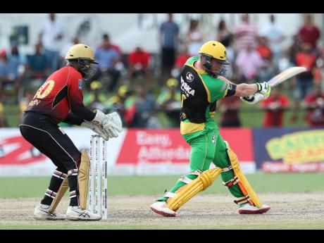 Phillips bats during the Hero Caribbean Premier League match between Jamaica Tallawahs and Trinbago Knight Riders at Central Broward Regional Park, on August 19, 2018.