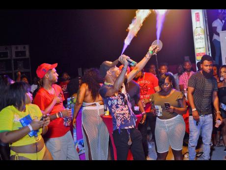Patrons enjoying a staging of Skimpii at Ultra Beach in Portmore last year.