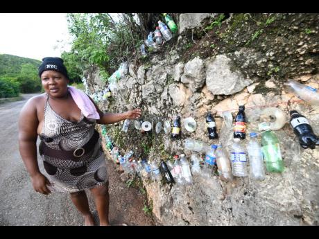 Crystal Ford of Pusey Hill district, found a creative way to make use of plastic bottles, showing off her artistic ability.