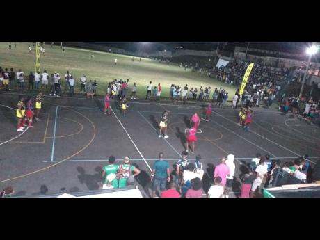 A netball game on during a special rally held under lights at the newly renamed Annotto Bay Multipurpose Complex in St Mary on Sunday.