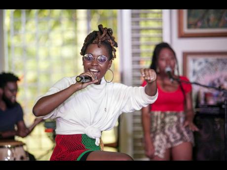 Jamila Falak performs during Digicel’s Online Cameo Concert.