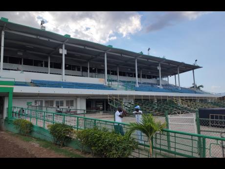 The grandstand at Caymanas Park is empty on Tuesday, March 17, as horseracing resumed without spectators, after a two-meet break due to concerns over the coronavirus. Another race meet was held on March 21 without spectators before the track was closed indefinitely.