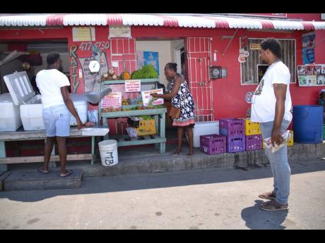 Customers wait to get served.