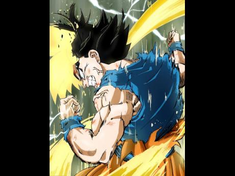 Johnson uses ‘Dragon Ball’ characters in many of his pieces.