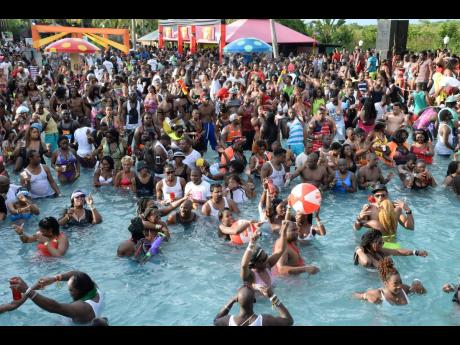 Credit: Jermaine Barnaby Patrons enjoying the water at Xtreme Wet ‘n’ Wild.