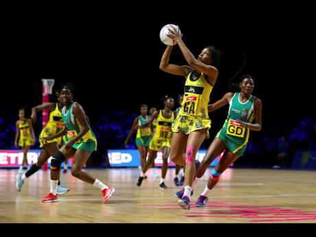 Jamaica’s Rebekah Robinson in action during their Netball World Cup match against Zimbabwe at the M&S Bank Arena, Liverpool, England, Friday, July 19, 2019. 