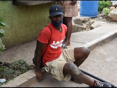 Credit: Kenyon Hemans Bradley Shaw takes a rest from his journey.