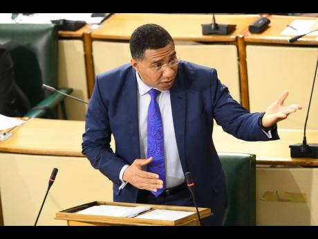 Prime Minister Andrew Holness speaking in Parliament yesterday.