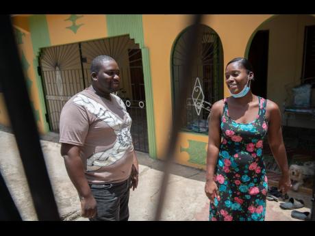 Nicholas Martin and his wife Lacie at their home in Sandy Bay. They fear the lockdown will be more difficult than the one in St Catherine.