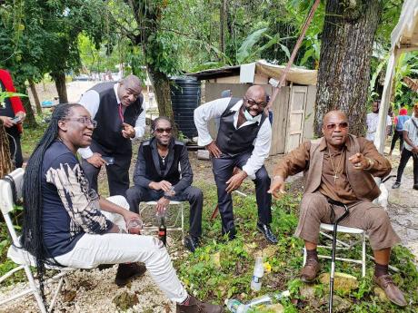 From left, Arthur Wale, Admiral Bailey, Bounty Killer, Richie Stephens and Josey Wales at  the funeral.