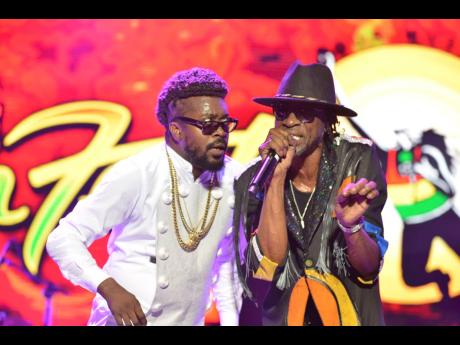 Beenie Man (left) and Bounty Killer performing at Reggae Sumfest 2019.