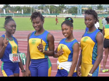 File
Ruseas High School Class Three 4x100m team pose for a picture after competing at the 2018 Western Relays. 