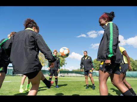 Jamaica’s Reggae Girlz in a training session at the FIFA Women’s World Cup in Reims, France on Wednesday, June 12, 2019.