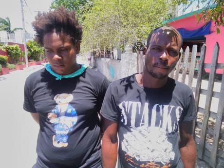 Christopher ‘Belle’ Forrester (left), and Keniel ‘Redman’ Watson, recall how they fought with the shark as they tried to save their fellow fisherman.