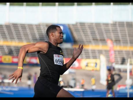 Anthony Carpenter of Legacy Athletics competes in his heat of the men’s 200m at the JAAA qualification meet, held at the National Stadium on Saturday, March 13.