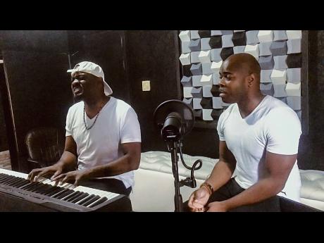 Jermaine Edwards (left) and Cario Young in the studio.