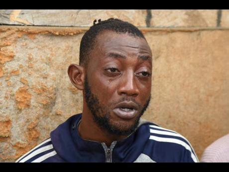 A tearful Andre Moore explains how difficult it is at times to feed his small family.