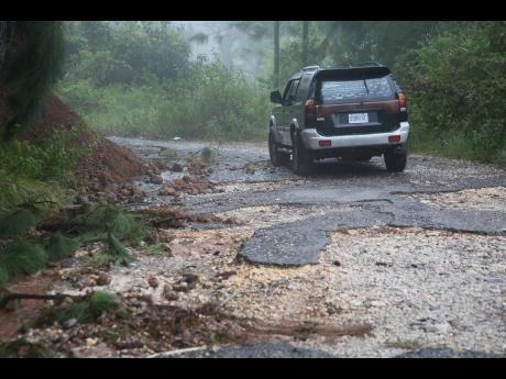 A section of the roadway in Round Hill, Clarendon. 	Photos by Nathaniel Stewart