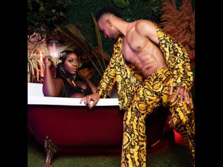 Cham and Spice on the set of the video for their song ‘Condensed Milk’.