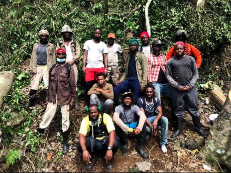Members of the search party from Bellevue district, in the Rio Grande Valley in Portland, who found the body of resident Renold Franklin.