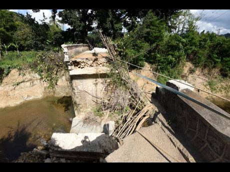 This debris shows the shattered pieces of the Troy Bridge.