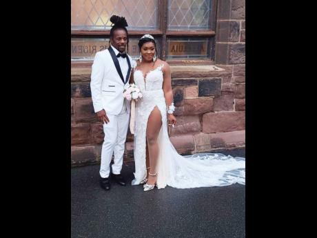 Leshorn ‘Chuck Fenda’ Whitehead (left), and his beautiful wife, Abigail.