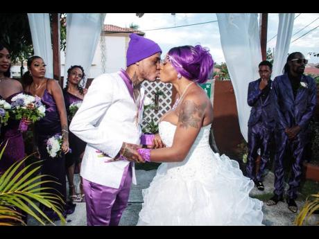 Sadeki ‘AceGawd’ McLarthy and wife, Sophia have their first kiss after saying ‘I do’.