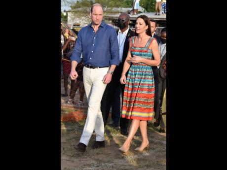 Credit: Kenyon Hemans Duke of Cambridge, William, and the Duchess of Cambridge, Kate Middleton, during their visit to Trench Town, Kingston, yesterday.