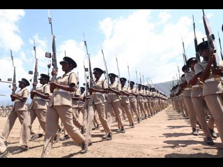 Members of the Jamaica National Service Corps at their graduation ceremony in 2020.