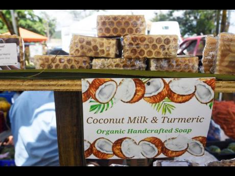 Organic soaps made from coconut milk and tumeric.