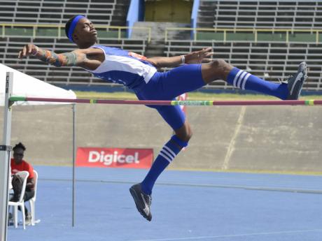 In this file photo from February 2018, Romaine Beckford, then of Buff Bay High School clears the bar at 2.05m during the Eastern Athletics Championships at the National Stadium in Kingston.