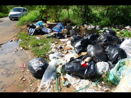 Garbage has been disposed of at the entrance to the Myersville disposal site in St Elizabeth.
