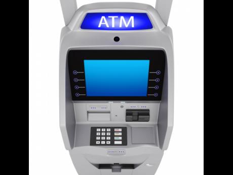 An ATM display terminal.