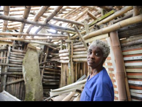 Beverley Edwards uses plastic bottles, cardboard and bamboo sourced within the community as her main source of building materials.