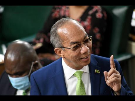 Dr Horace Chang speaks during the sectoral debate in Gordon House on Wednesday.