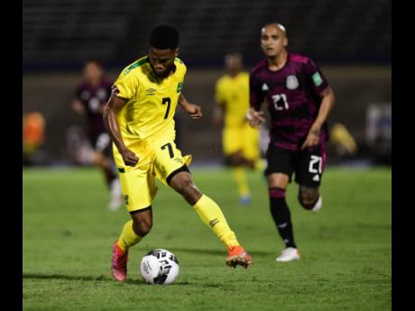 Jamaica’s Lamar Walker in action against Mexico during the last match the team played, a FIFA World Cup qualifier at the National Stadium on Thursday, January 27.