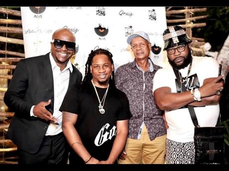 (From left) Qraig, Astyle Alive, Nigel Angus and Demarco make an entrance at the recent launch and listening party for ‘Listen To Me’.
