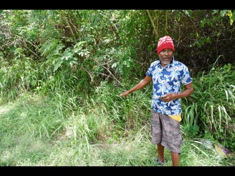 Wright points to the area where he found the dying cop.