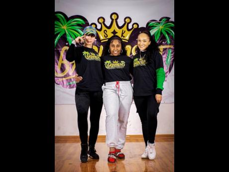 Unified for the love of dancehall culture (from left) Girl Polet, Latonya Style and Lady Stephy celebrate a successful workshop execution in Chile. 
