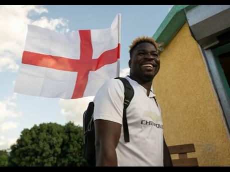 Credit: Gladstone Taylor Derrick Douglas was the lone English supporter at Duffle Bag Bar on Chisholm Avenue in Kingston yesterday, but he surely enjoyed the 3-0 demolition job over Senegal.