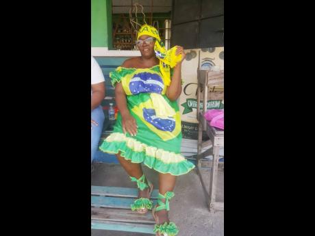 Brazil fan Ann Marie Brown-Hall came fully decked out to watch her team play South Korea.