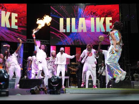 The Energy Squad bring the heat, literally, during Lila Iké’s performance.