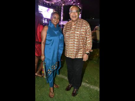 Member of Parliament for St Andrew Western Anthony Hylton and wife Yodit stepped in fashionably early inside the Hennessy VVIP Lounge at the Burna Boy concert.