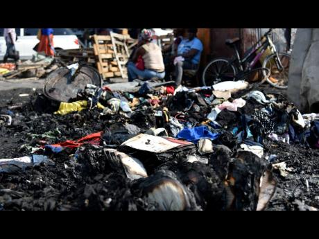 A section of the Ray Ray Market which was destroyed by fire on Monday night.