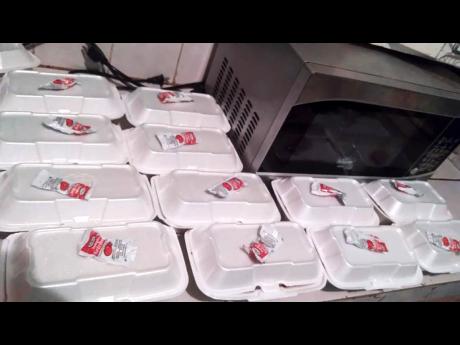 Some of the cooked meals that Courtney and others handed out to the needy last Saturday.