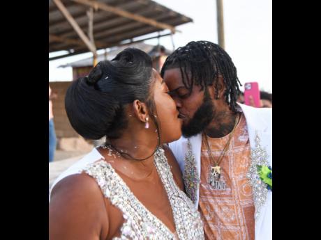 Queenie and Dowey at their wedding in 2021.