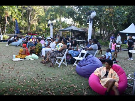 Persons take up various viewing spots to see the various films.