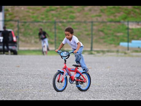 Three-year-old Luca Onfroy has been riding since he was 18 months old.