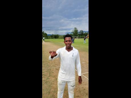 Javed Simpson grabbed three wickets for 28 runs for St Elizabeth Technical High School in the Spalding Cup match against Wolmer’s Boys’ School in Santa Cruz yesterday.