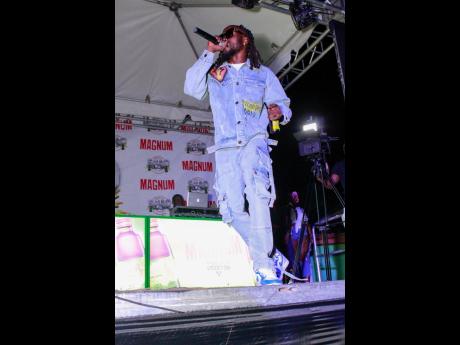 Laa Lee performing at the Magnum All-Star Sound Clash event held at 153 Olympic Way, St Andrew last Friday.